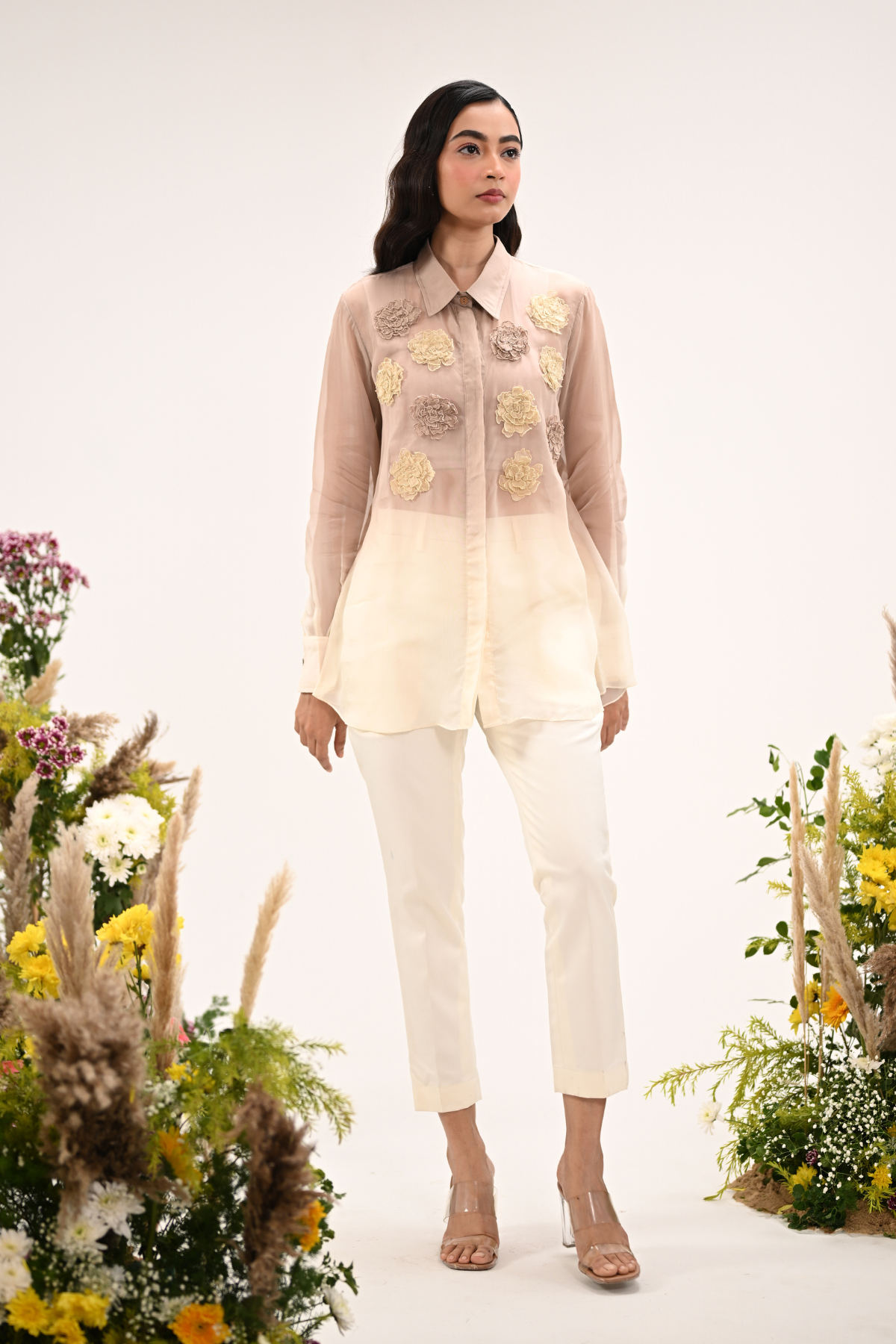 Rosette Organza Shirt