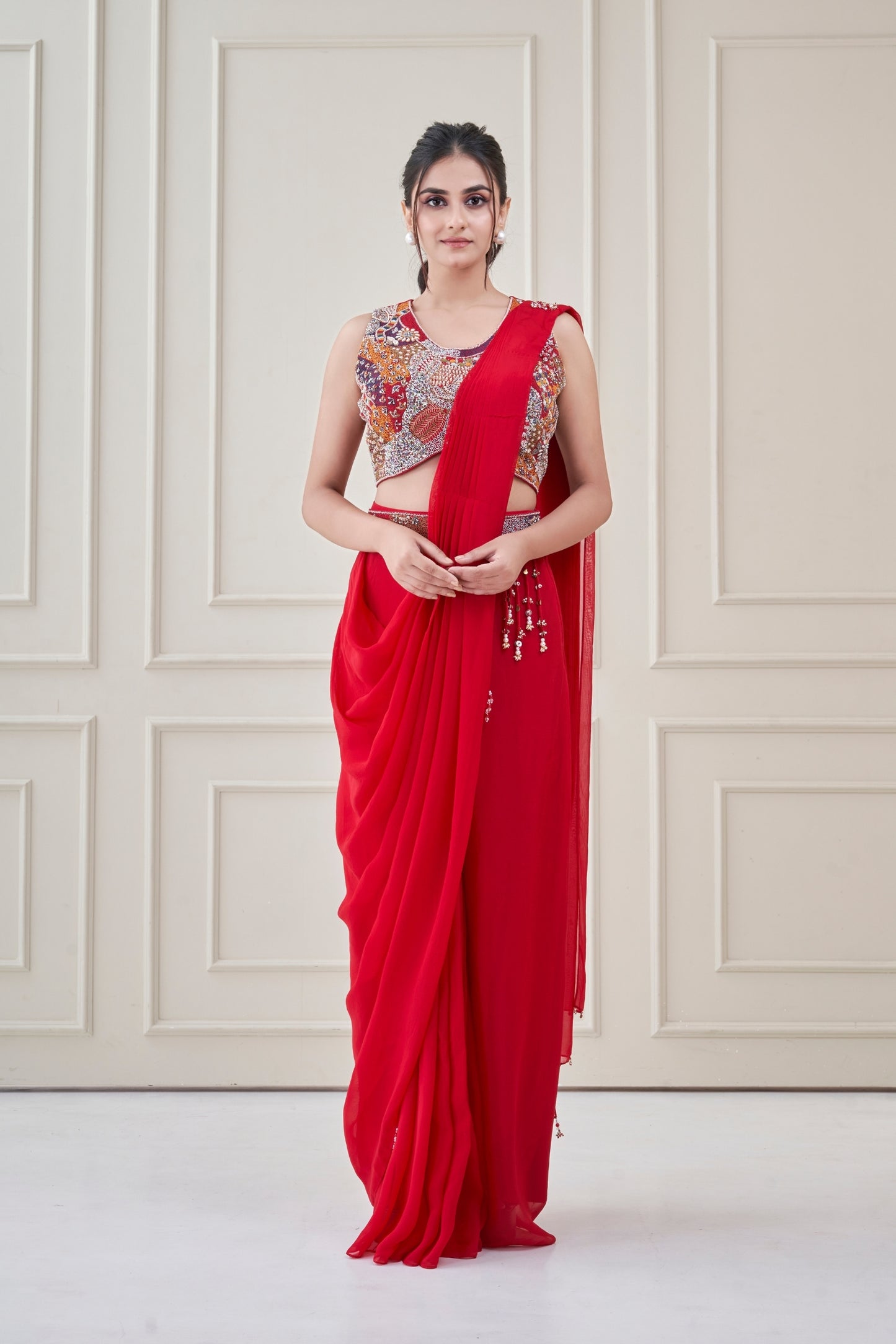Black Heer Pre draped saree set