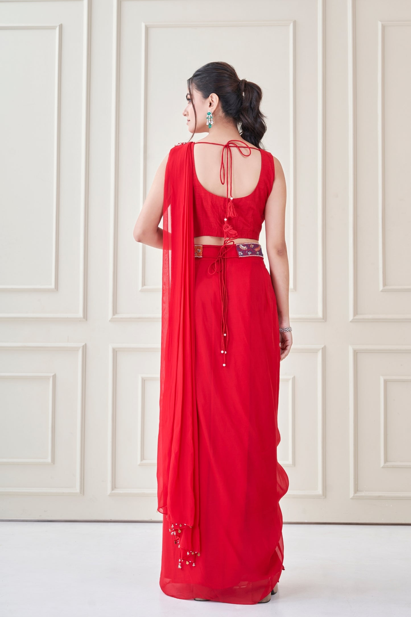 Black Heer Pre draped saree set