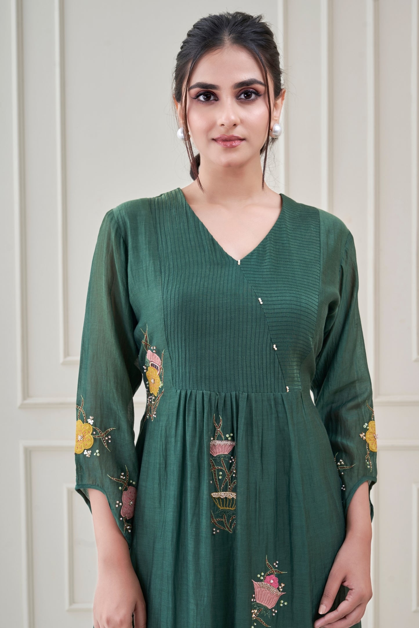 Bottle Green Fleur dress