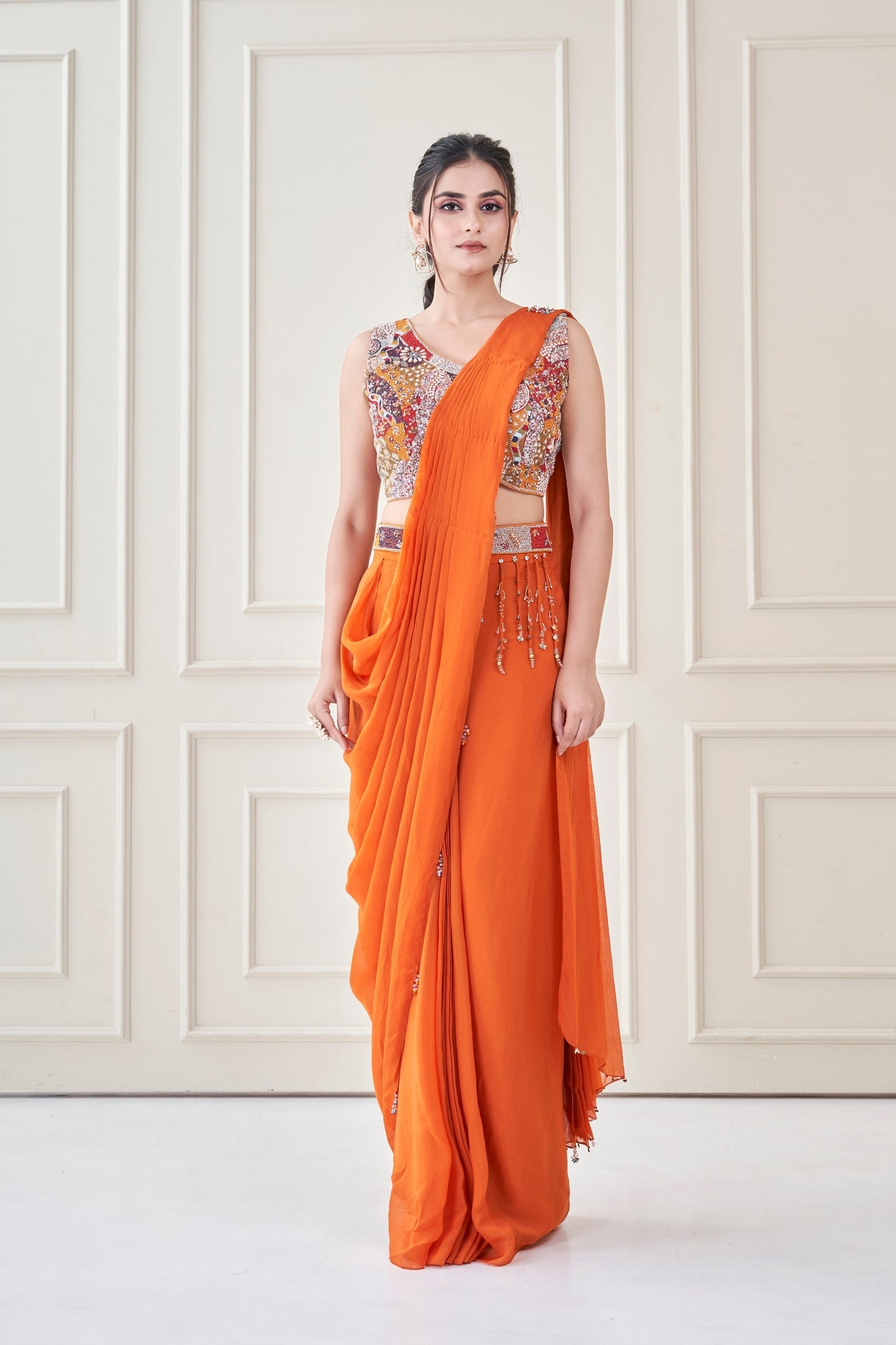 Black Heer Pre draped saree set