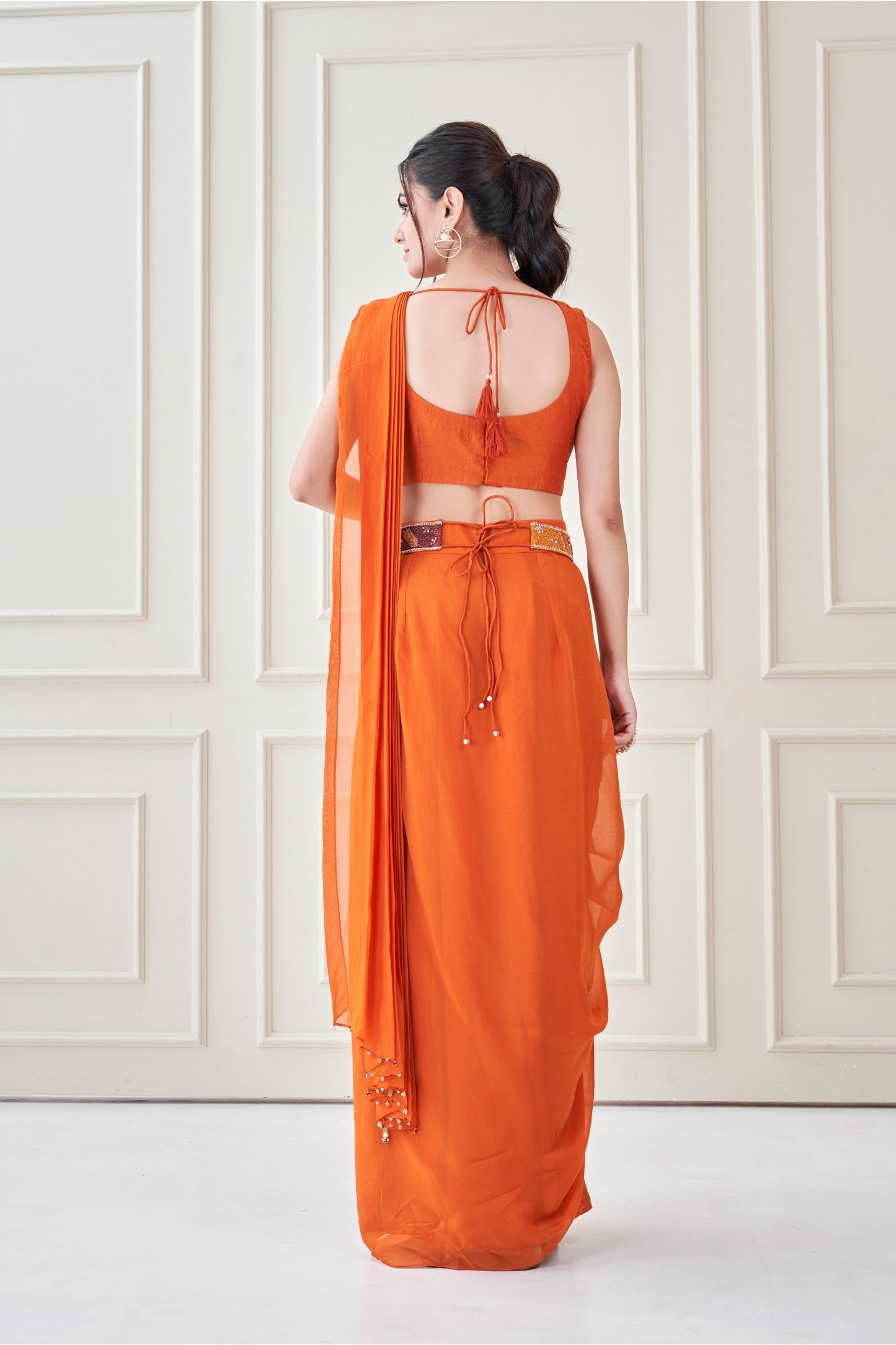 Black Heer Pre draped saree set