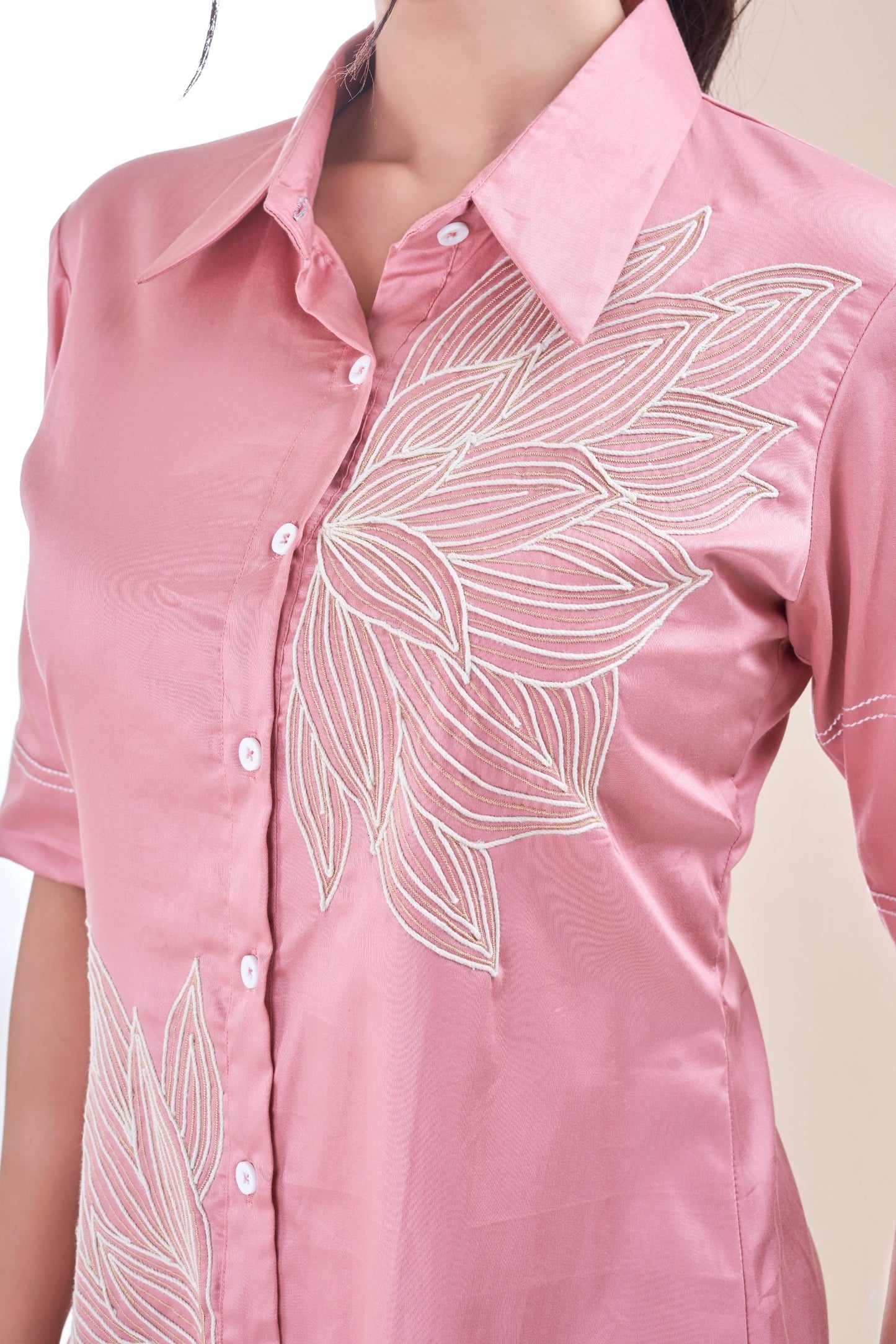 Pink Bloom Shirt Dress