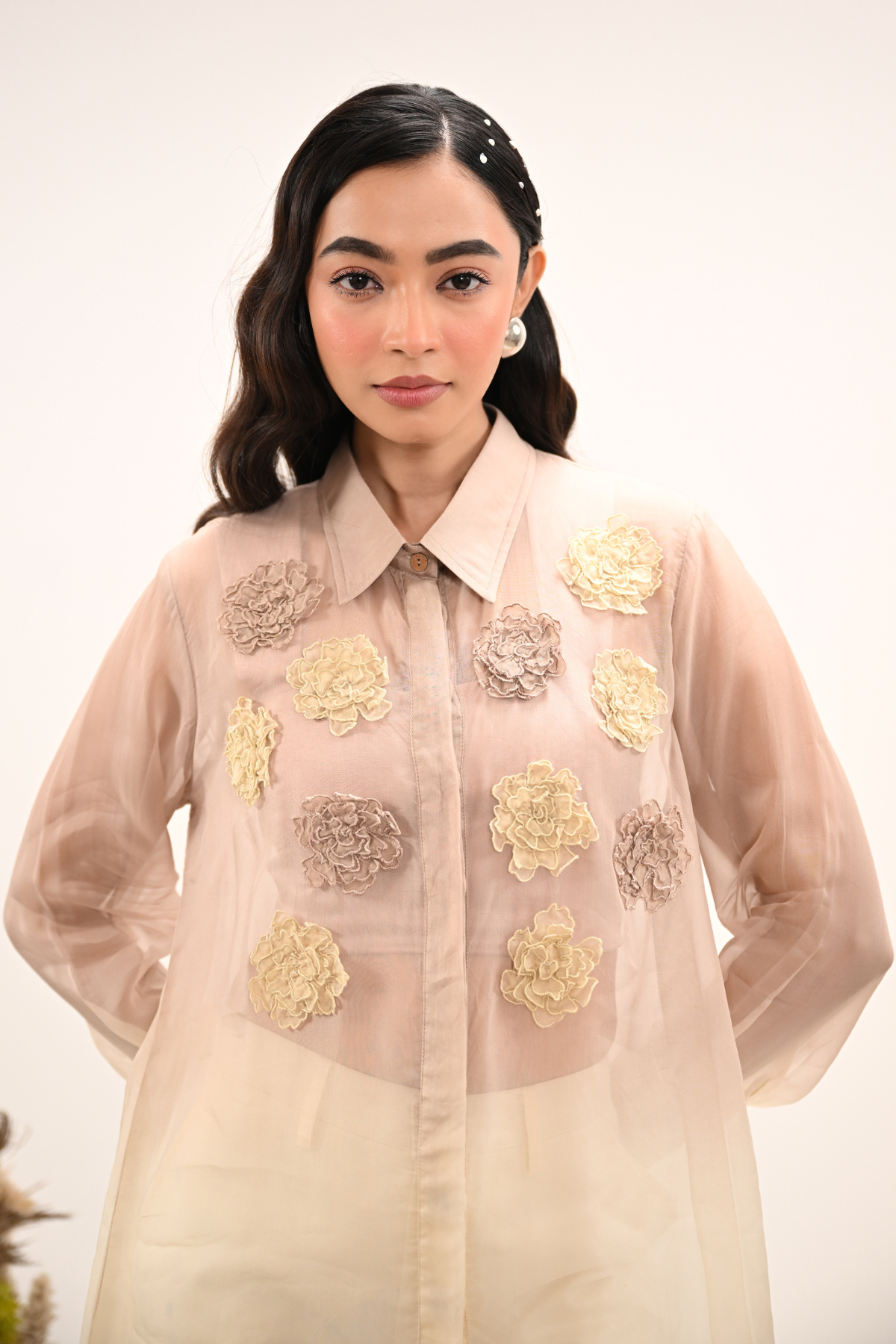 Rosette Organza Shirt