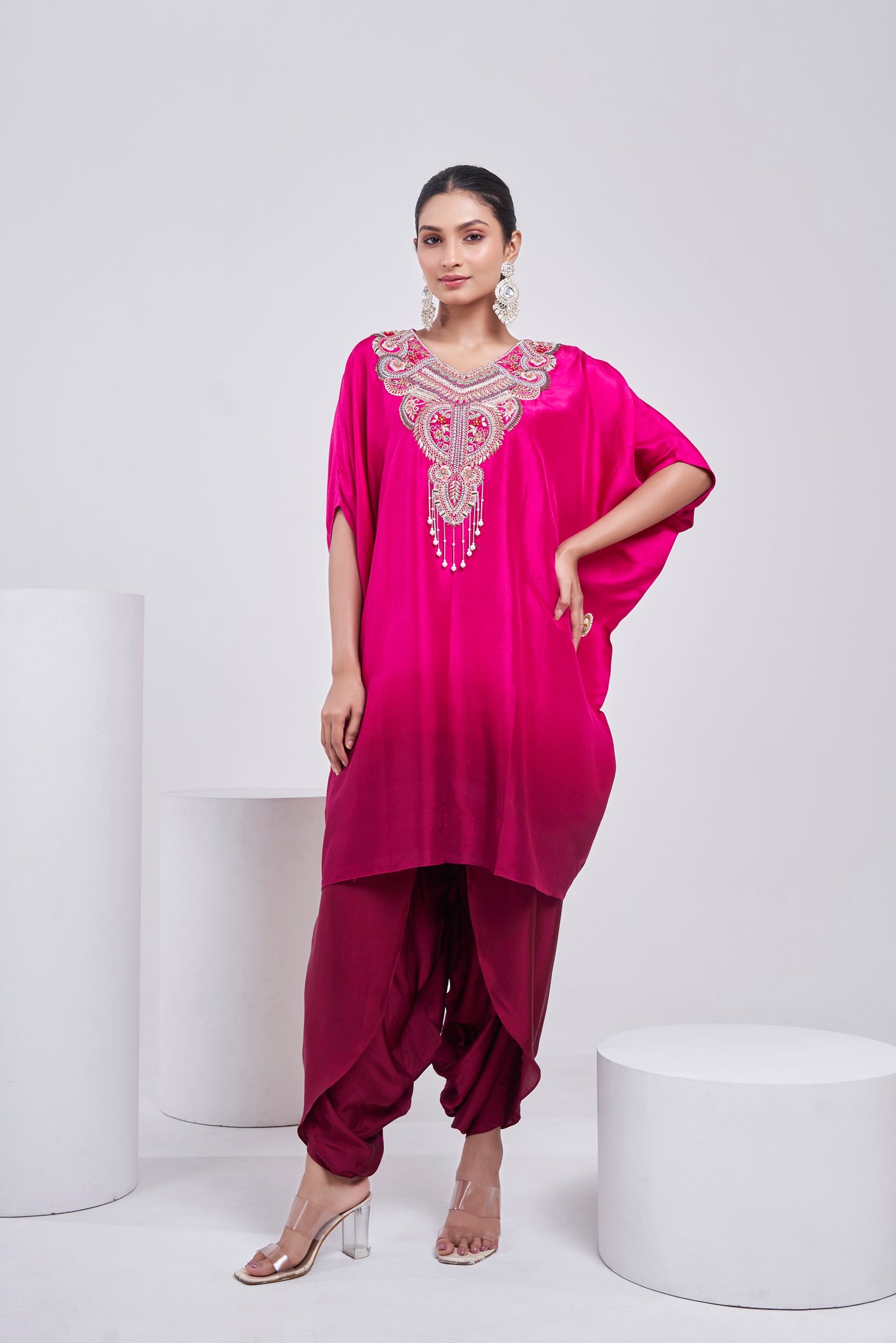 Rose Noir Kaftan set