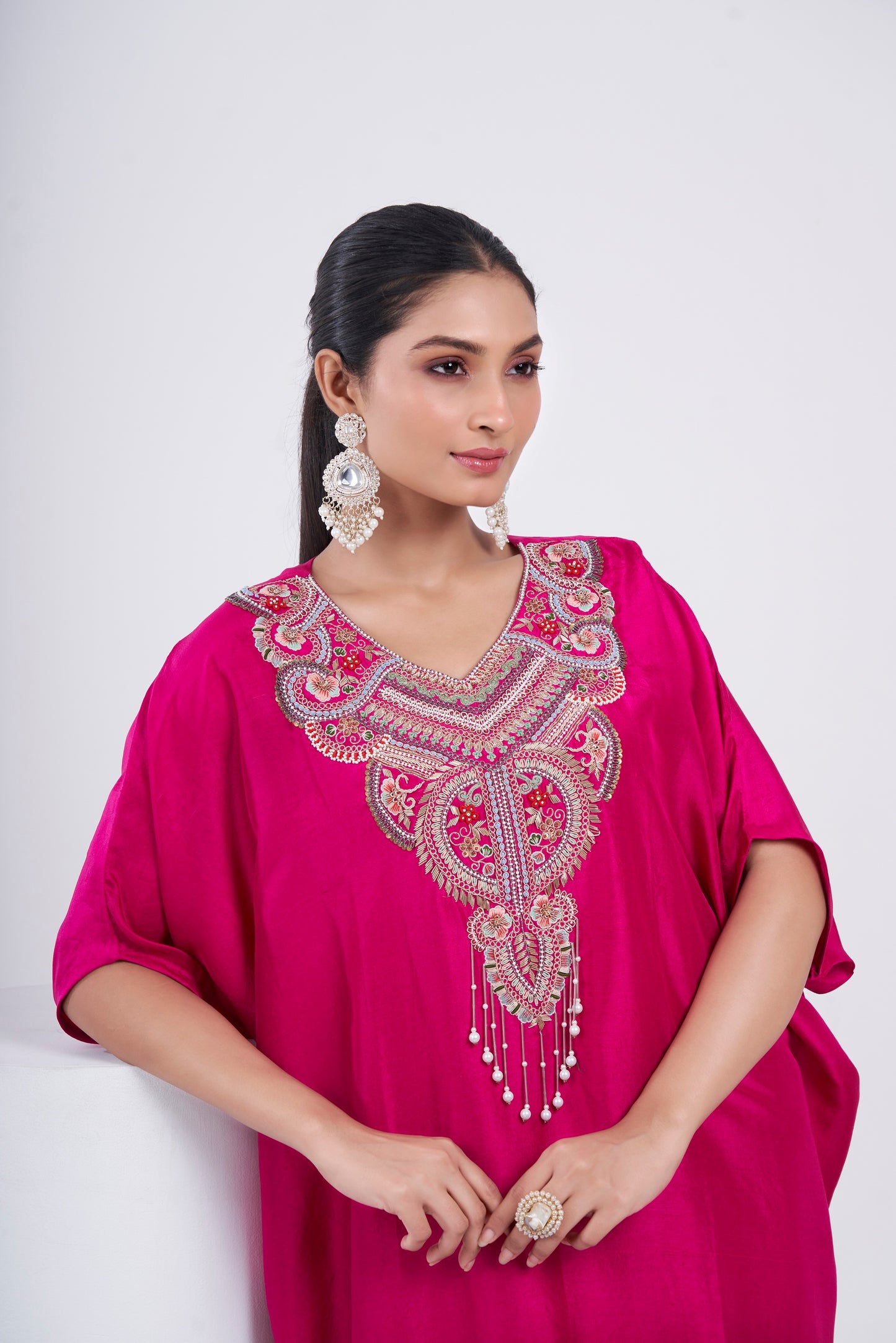 Rose Noir Kaftan set