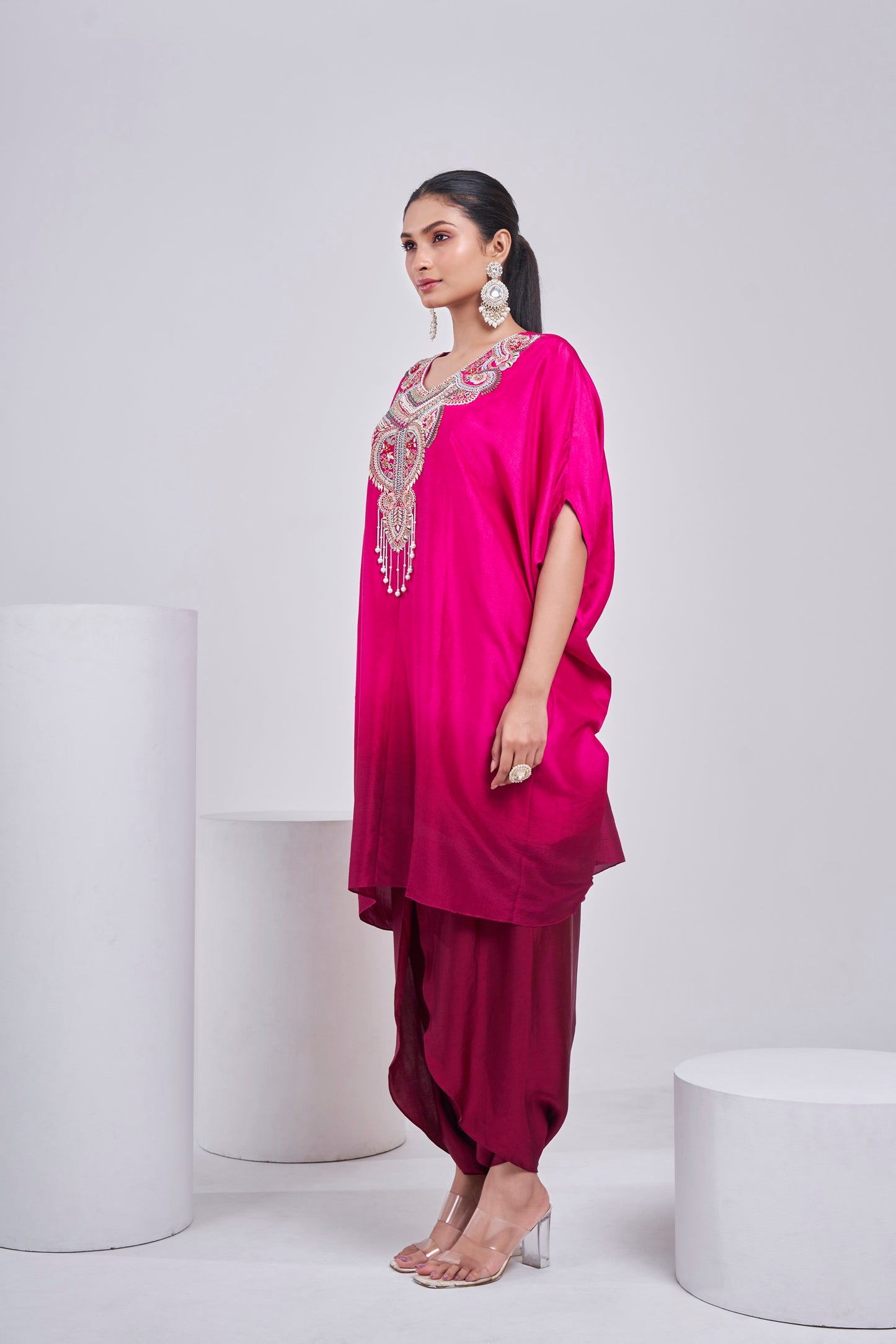 Rose Noir Kaftan set
