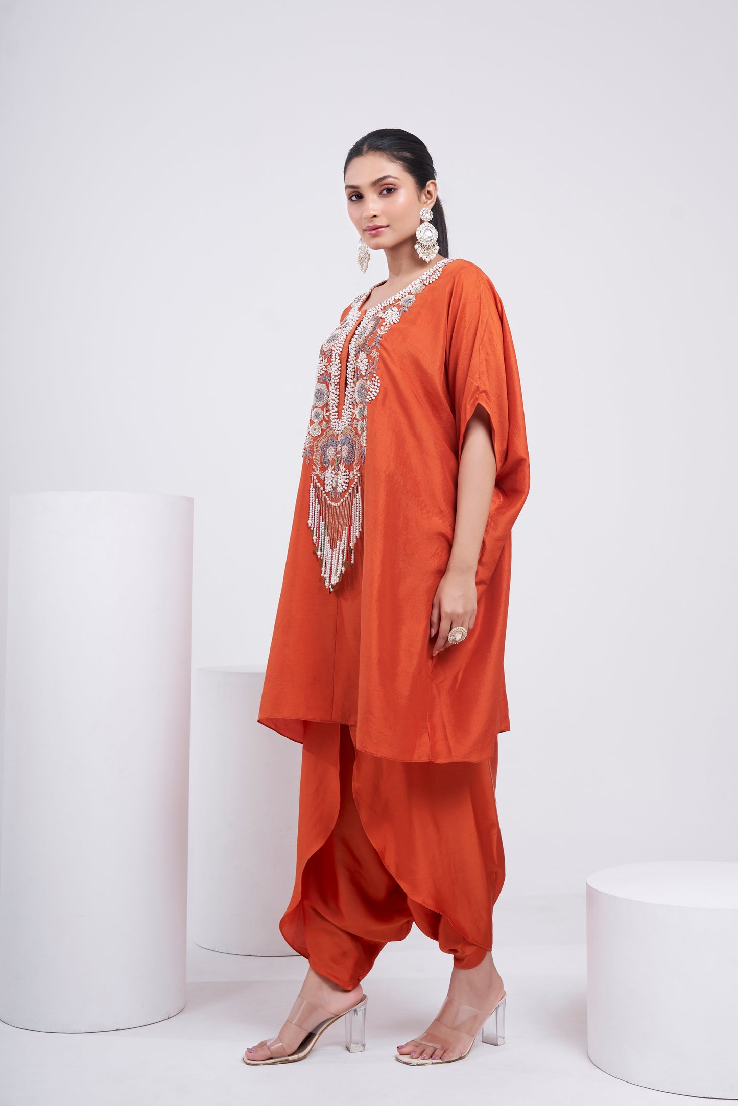 Burnt Orange Gulnaar Kaftan Set