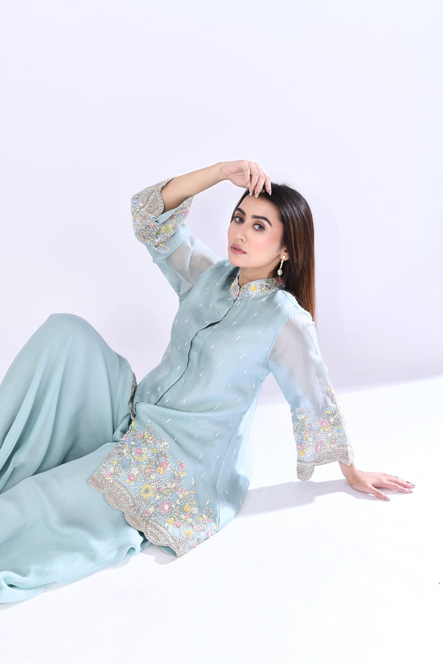 Flora Scallop Set in Powder Blue