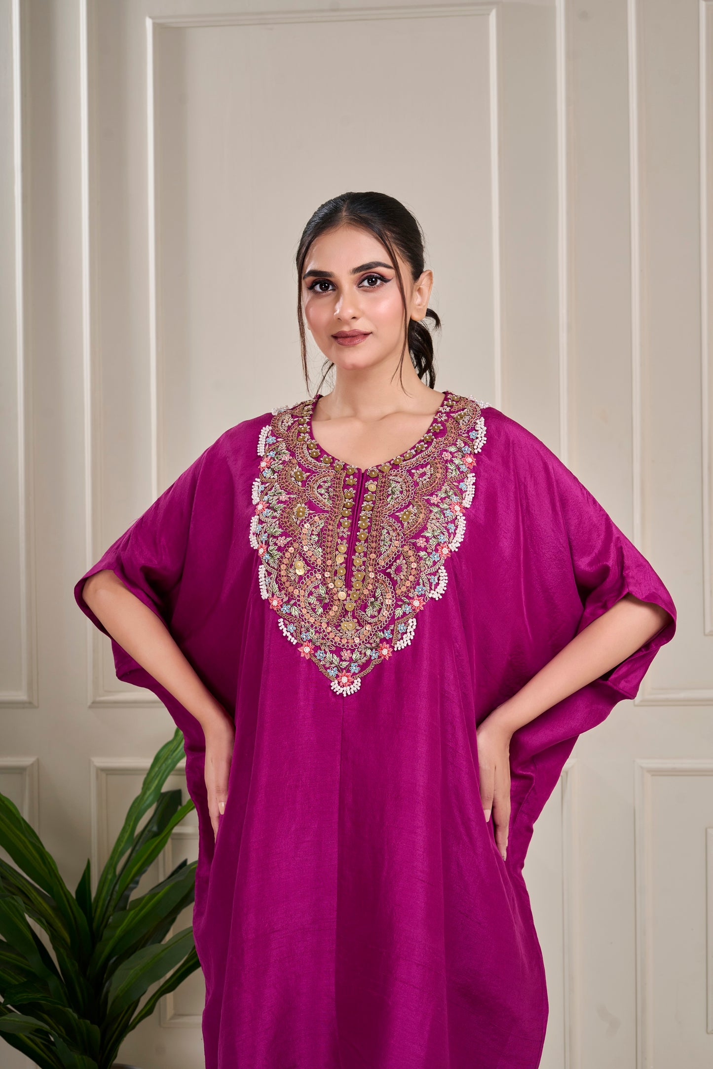 Aubergine Kaftan Set