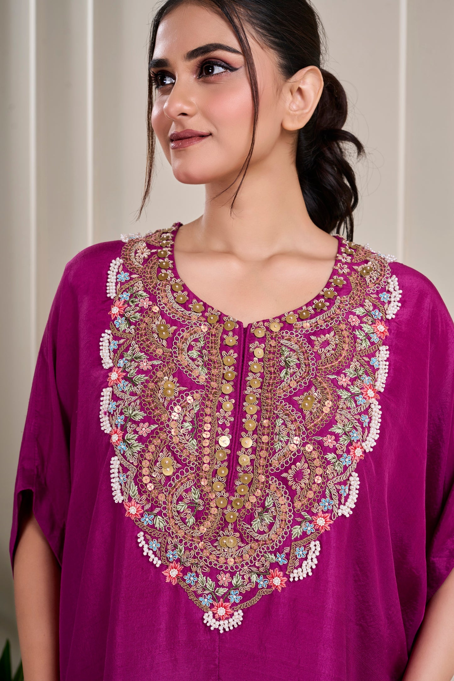 Aubergine Kaftan Set