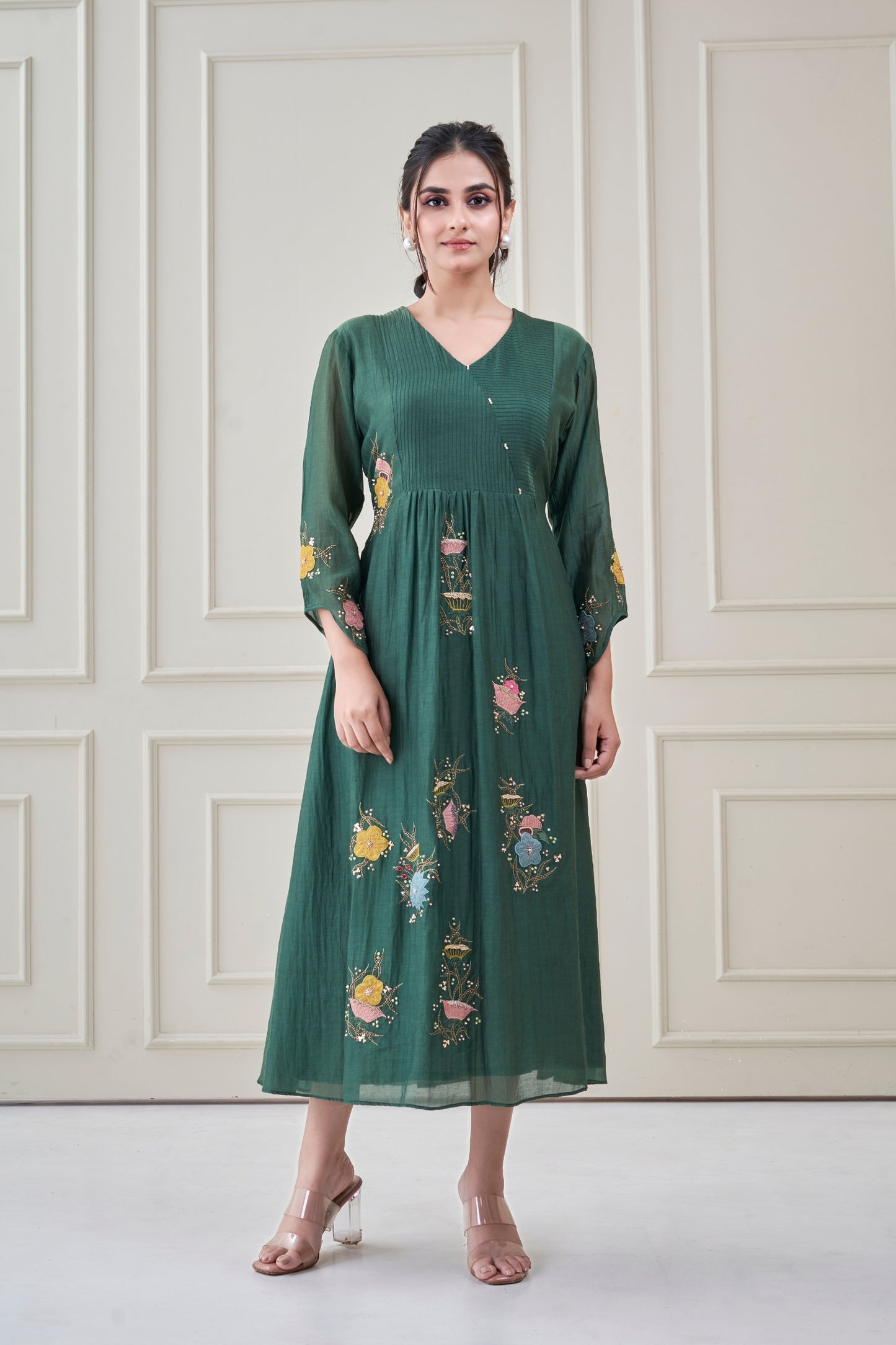 Bottle Green Fleur dress