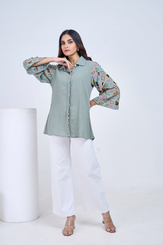 Sage Mosaic Shirt