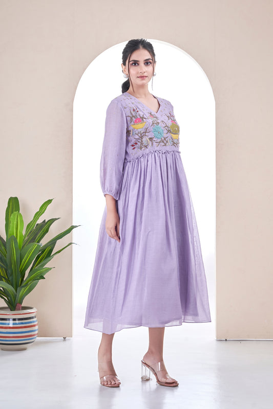 Lilac Peony dress