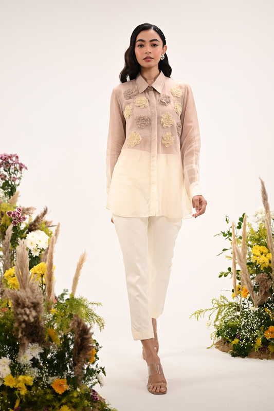 Rosette Organza Shirt