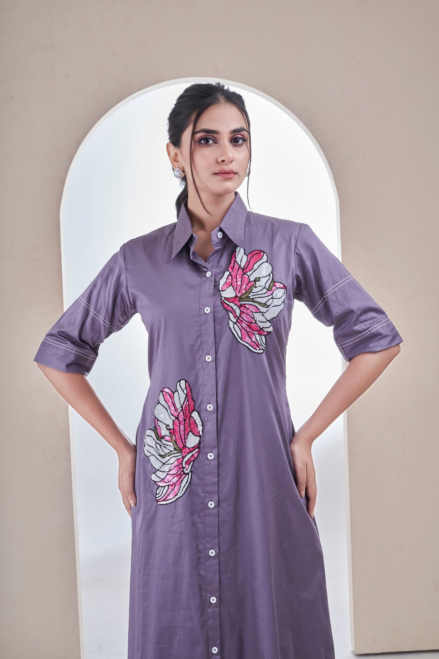 Purple Blossom Sketch dress