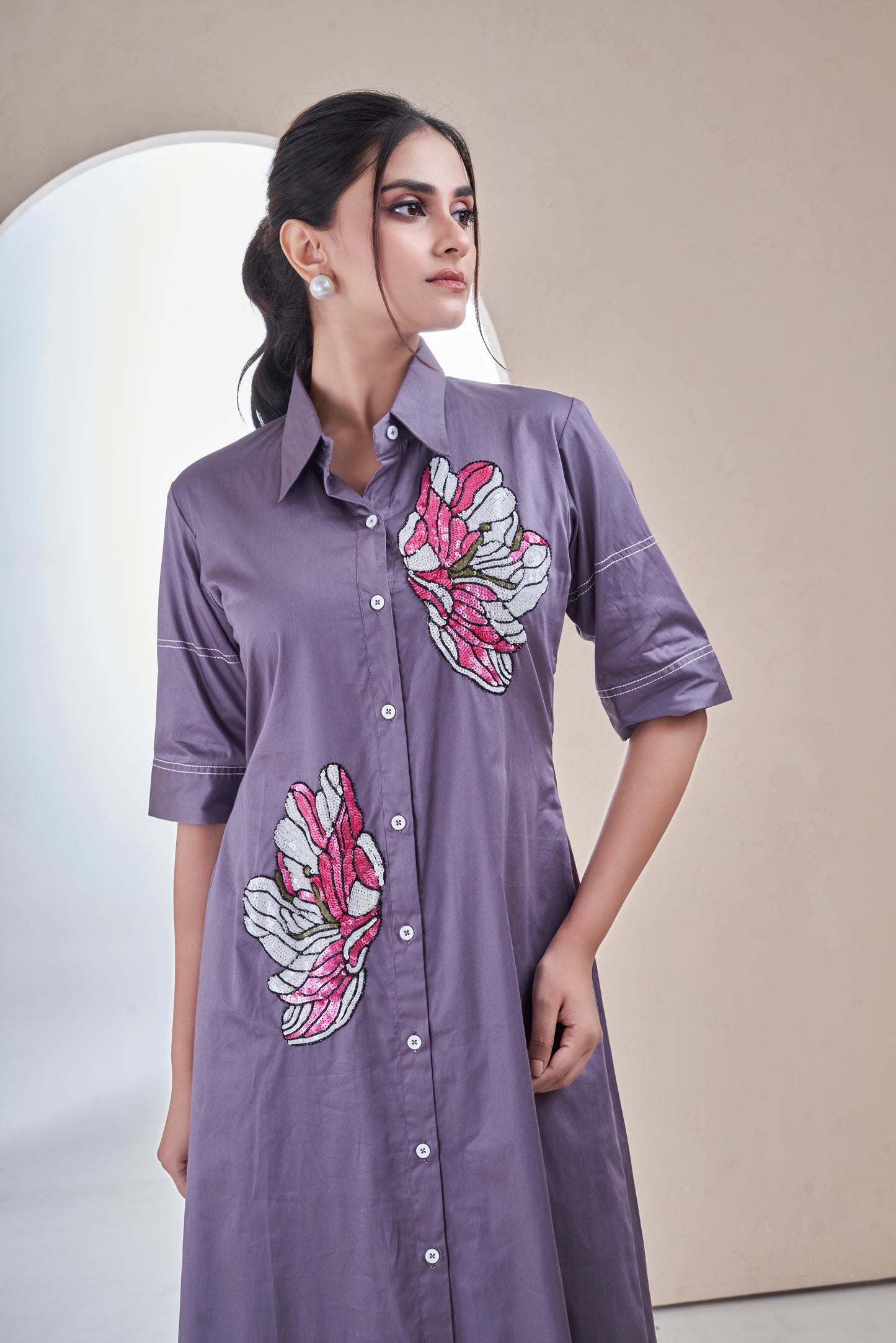 Purple Blossom Sketch dress