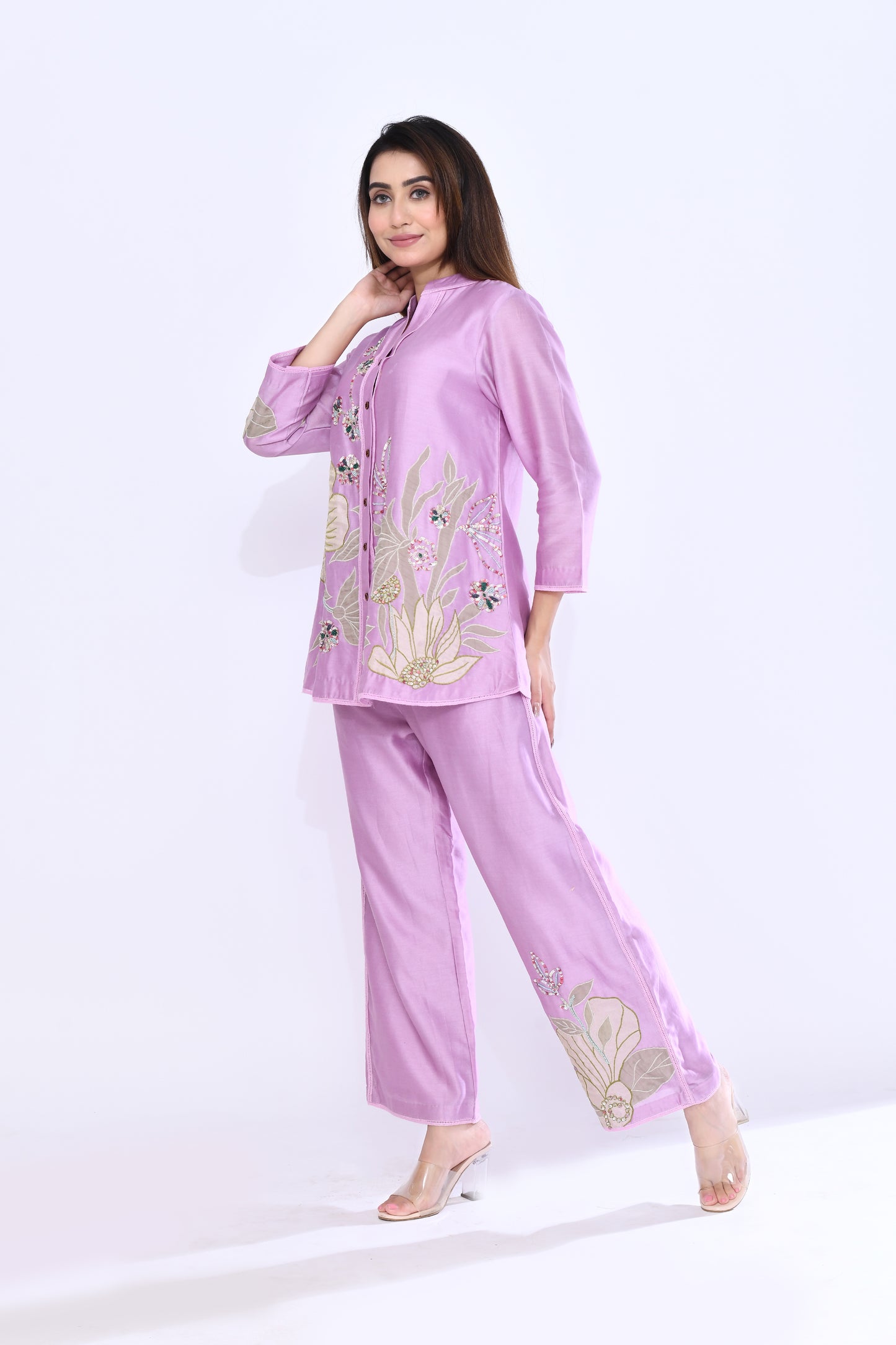 Amethyst Flora Coord Set in Lilac