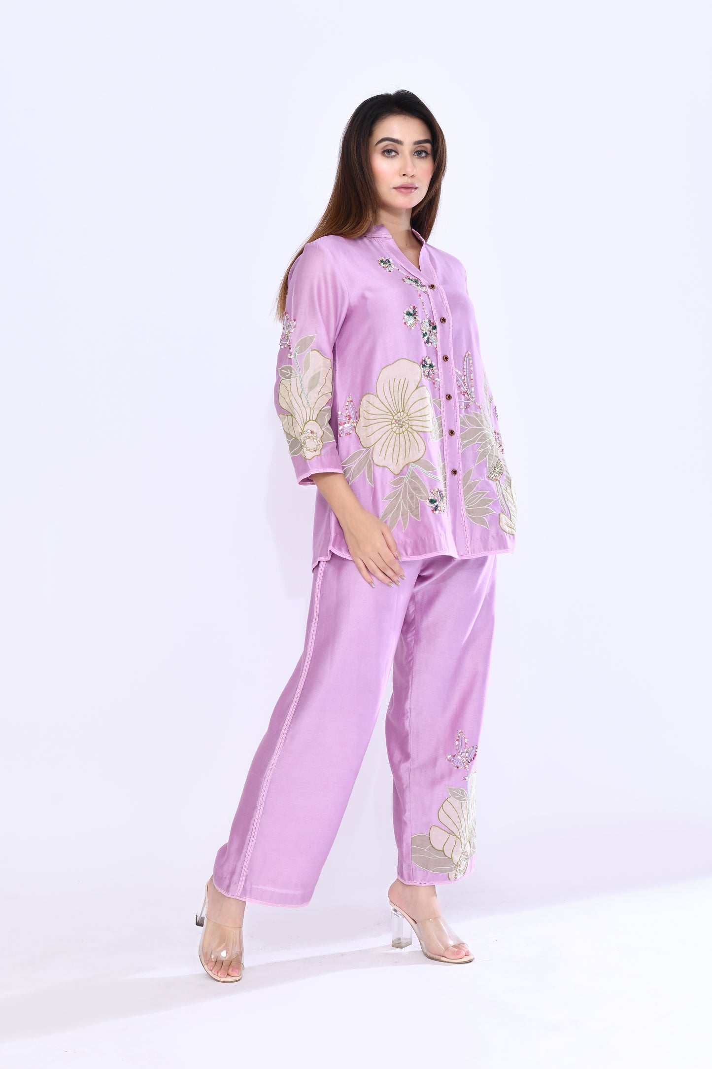 Amethyst Flora Coord Set in Lilac