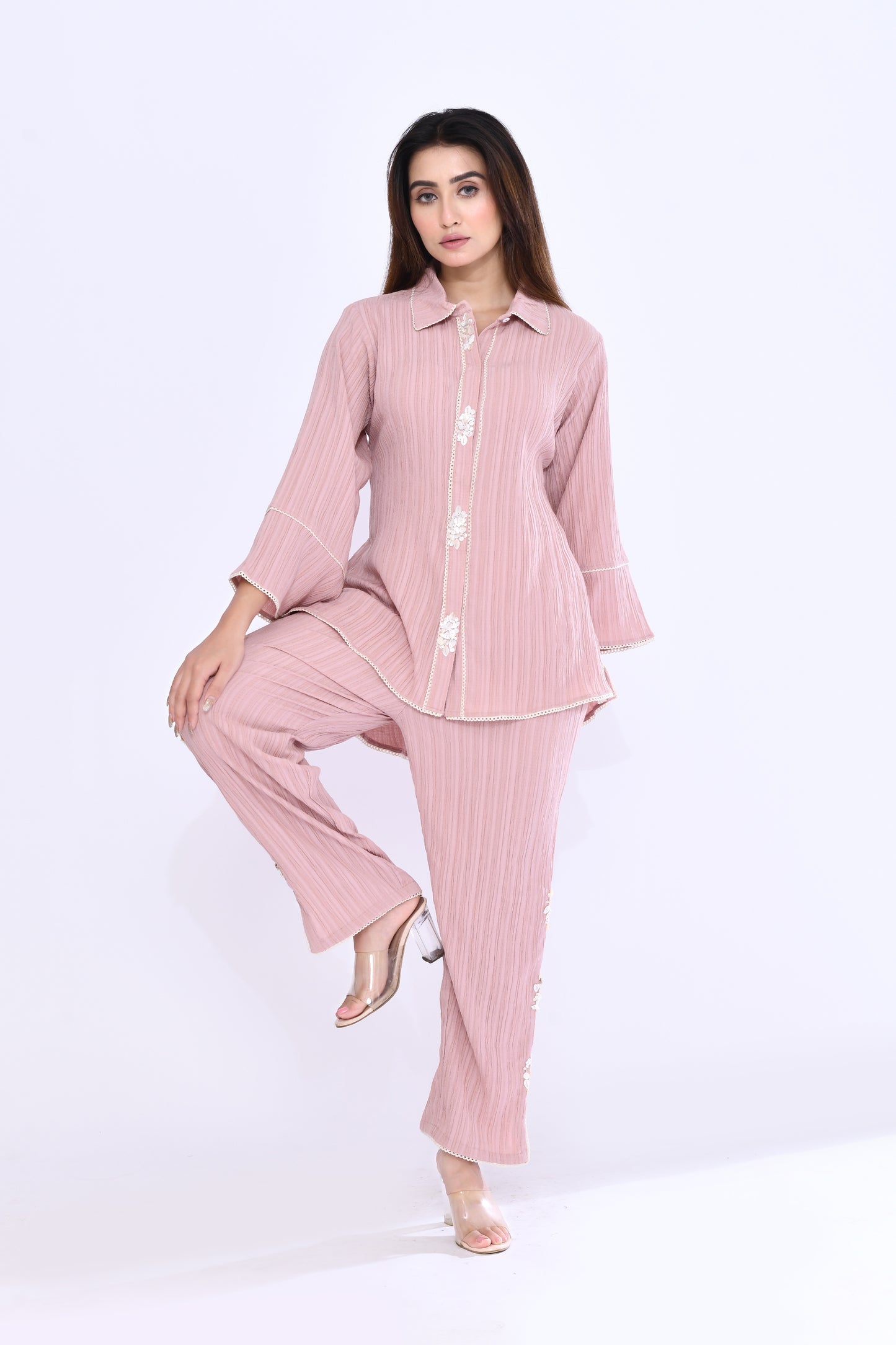 Rose Crinkle Coord Set