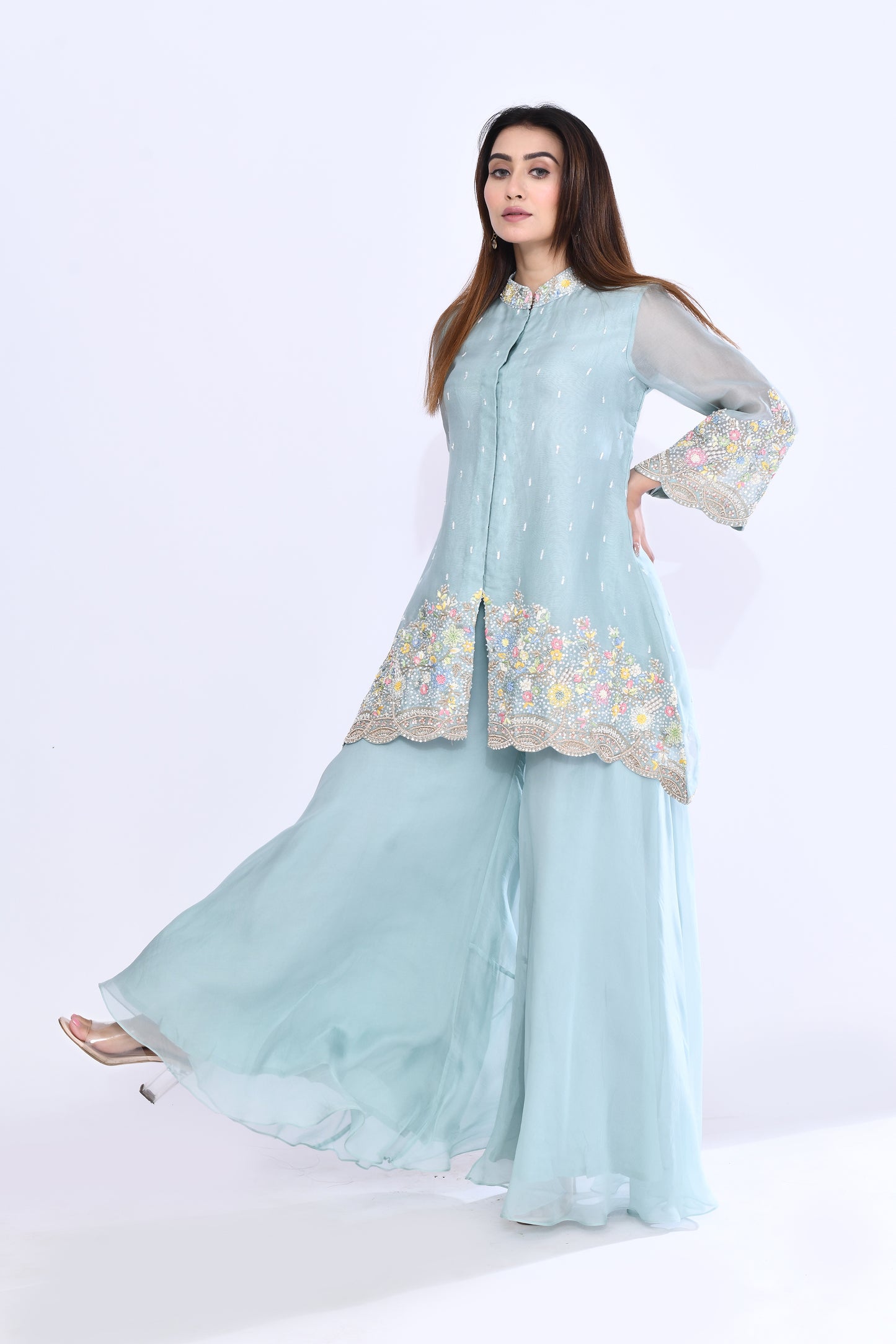 Flora Scallop Set in Powder Blue
