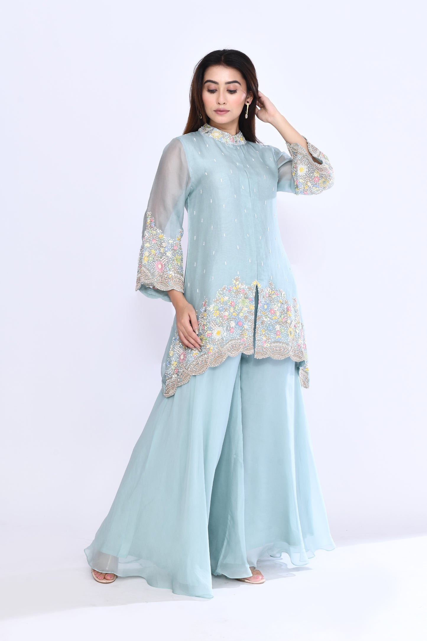 Flora Scallop Set in Powder Blue