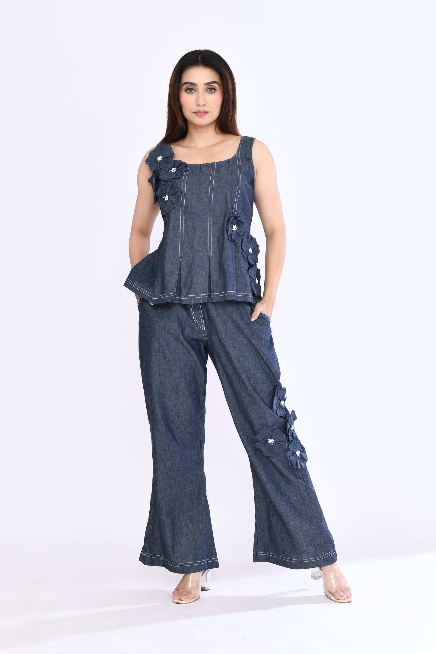 Indigo Petal Denim Set