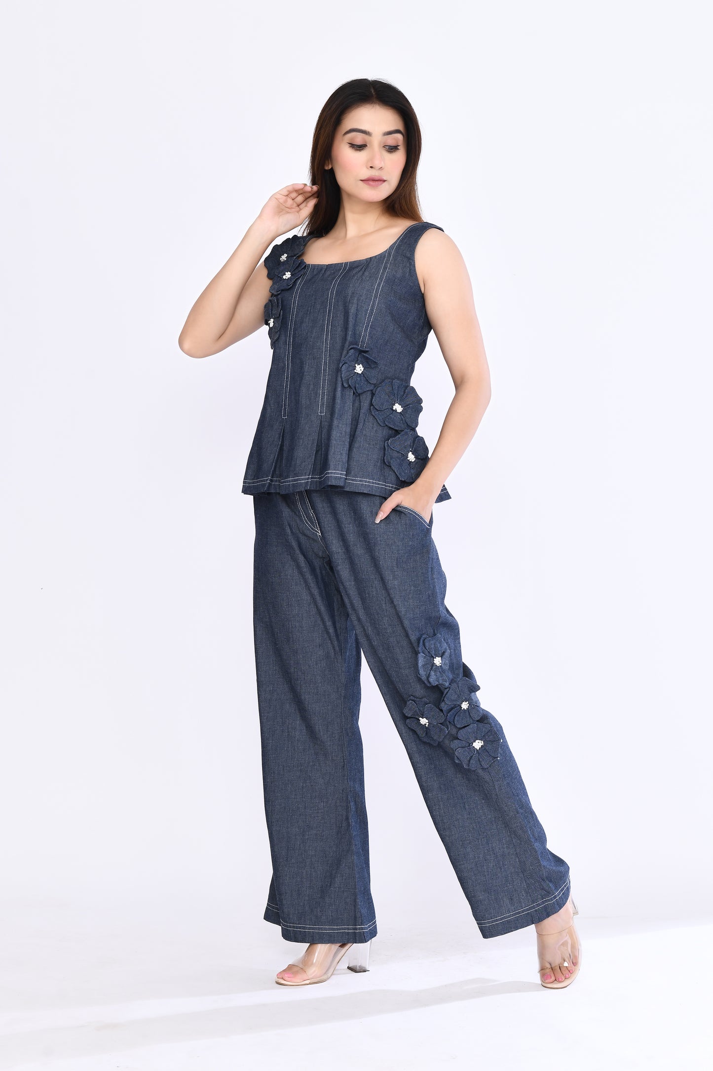 Indigo Petal Denim Set