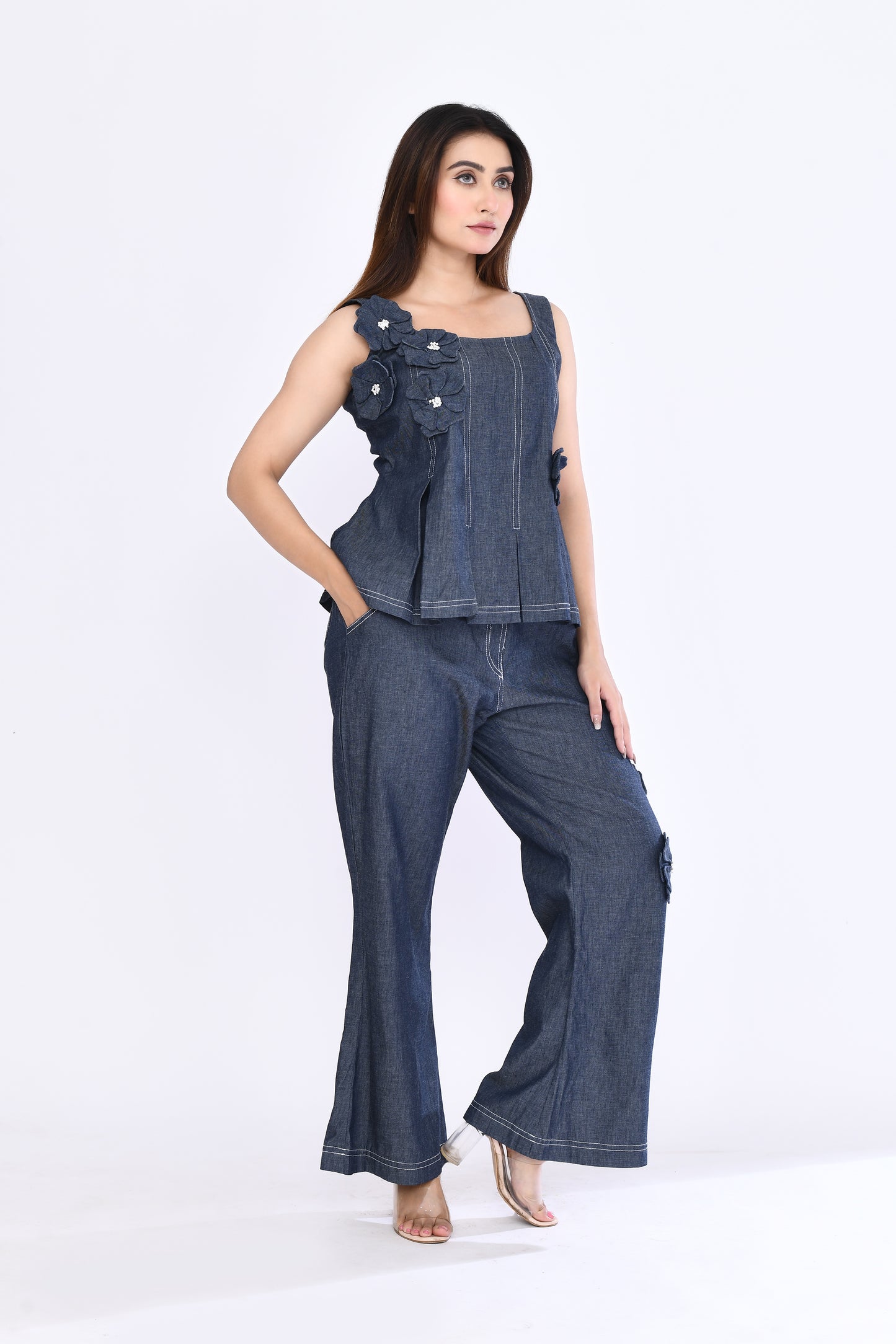 Indigo Petal Denim Set