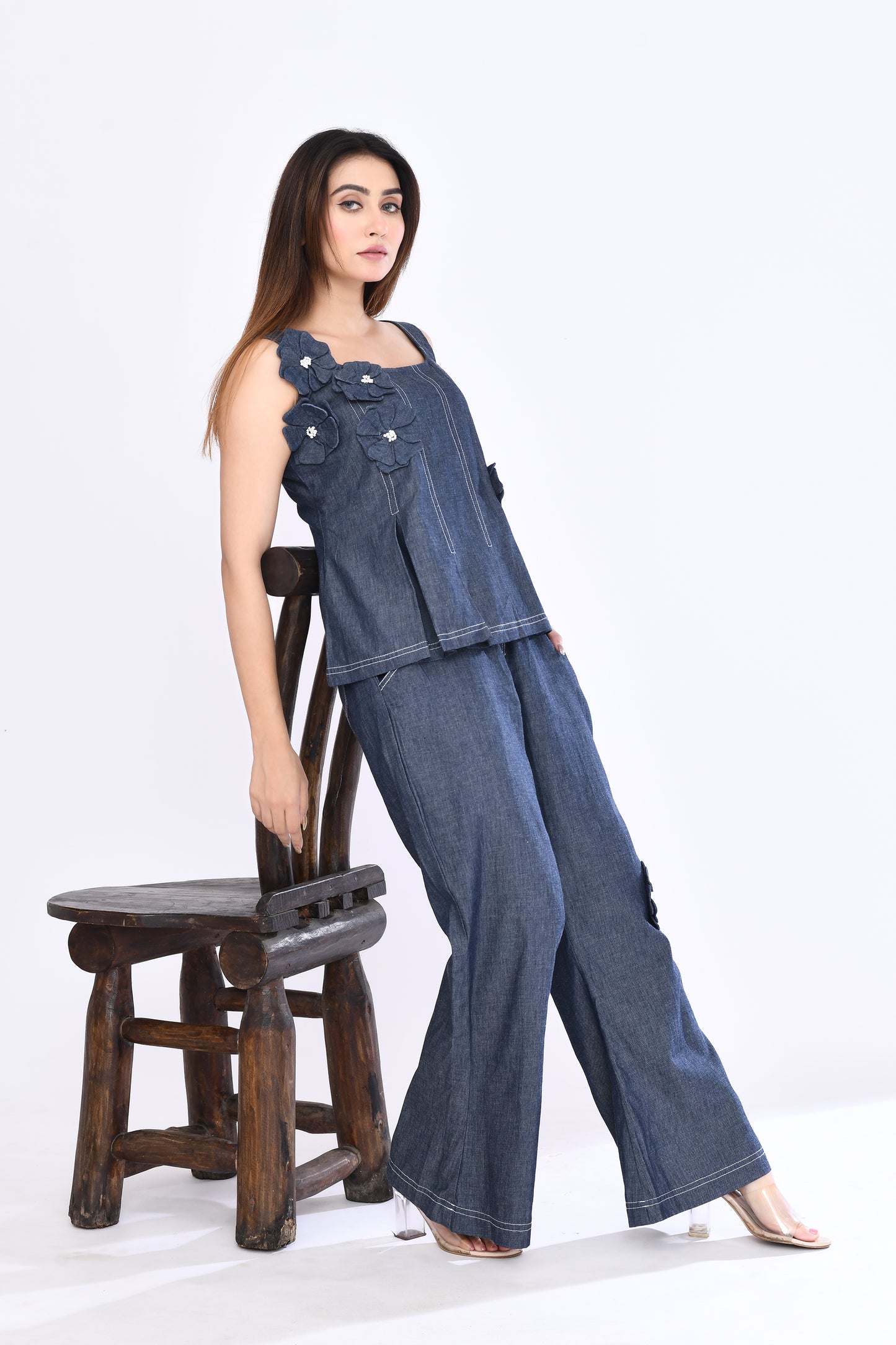 Indigo Petal Denim Set