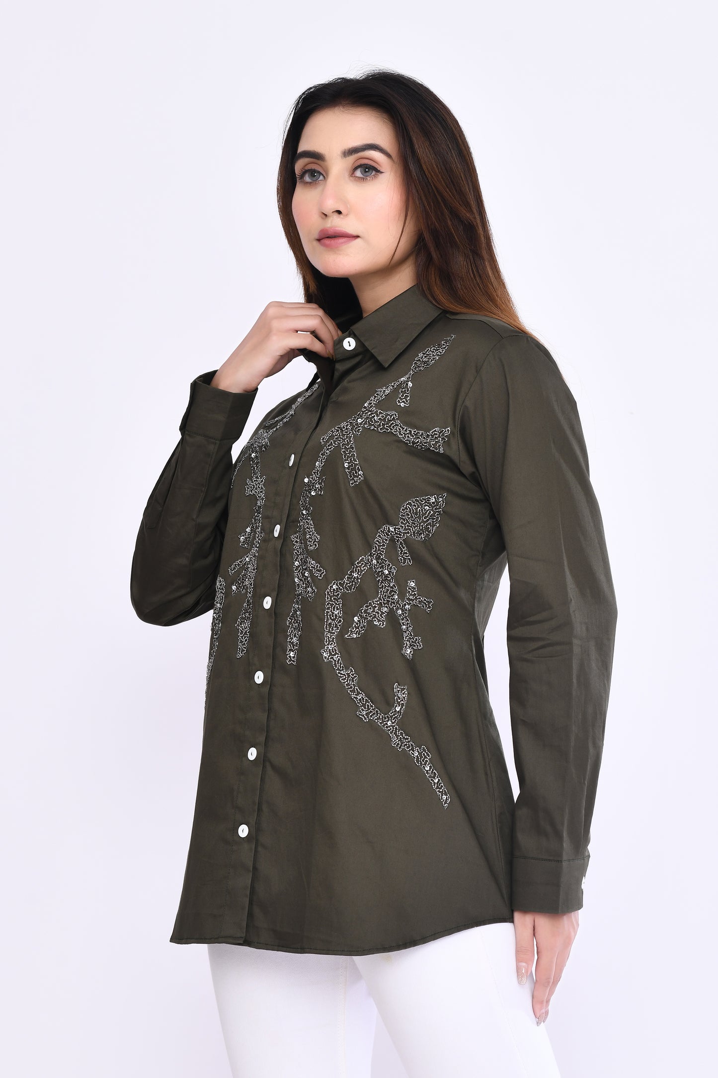 Symmetry Artisan Shirt in Olive