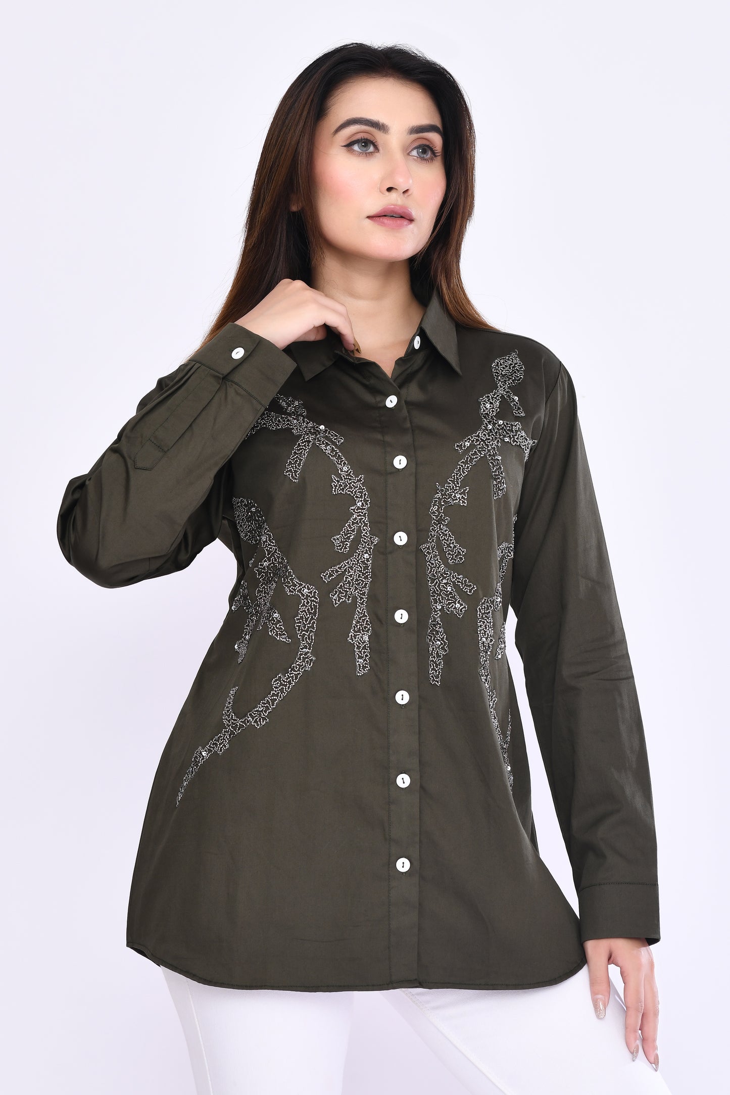 Symmetry Artisan Shirt in Olive