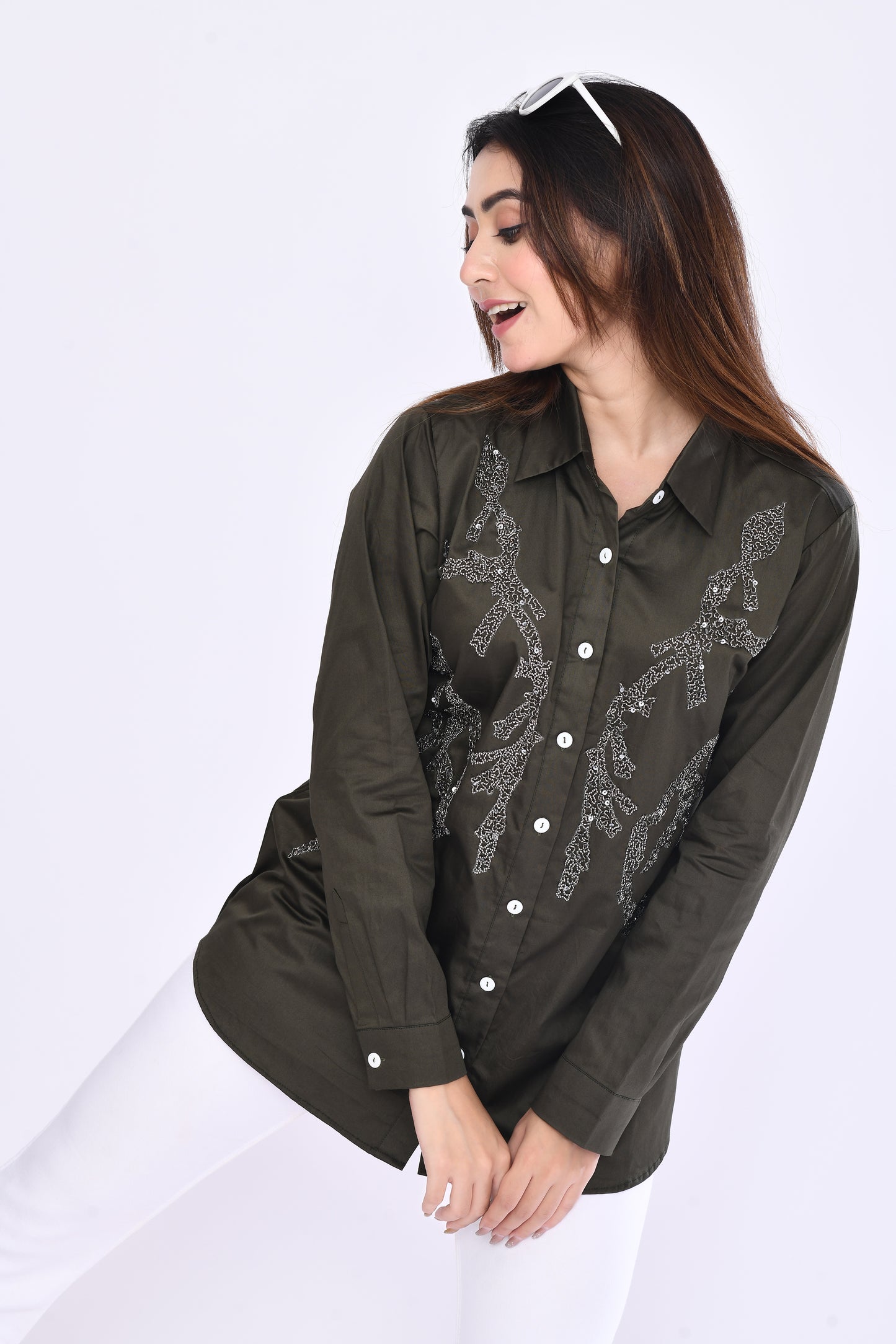 Symmetry Artisan Shirt in Olive