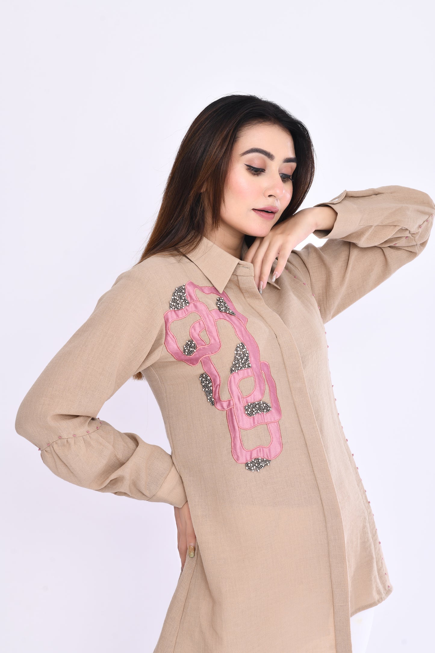 Petal Crest Shirt in Beige