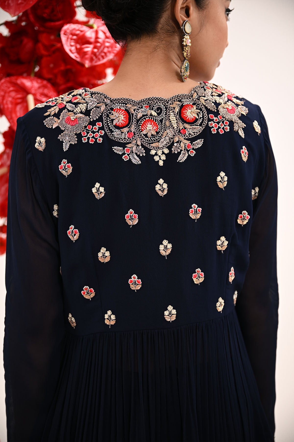 Signature Navy Blue Peplum Sharara